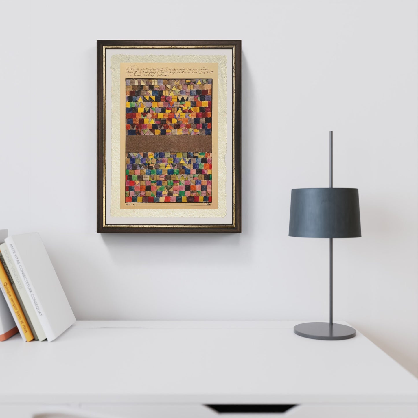 Dapprima innalzatosi dal grigiore della notte di Paul Klee su pregiata carta Amalfi