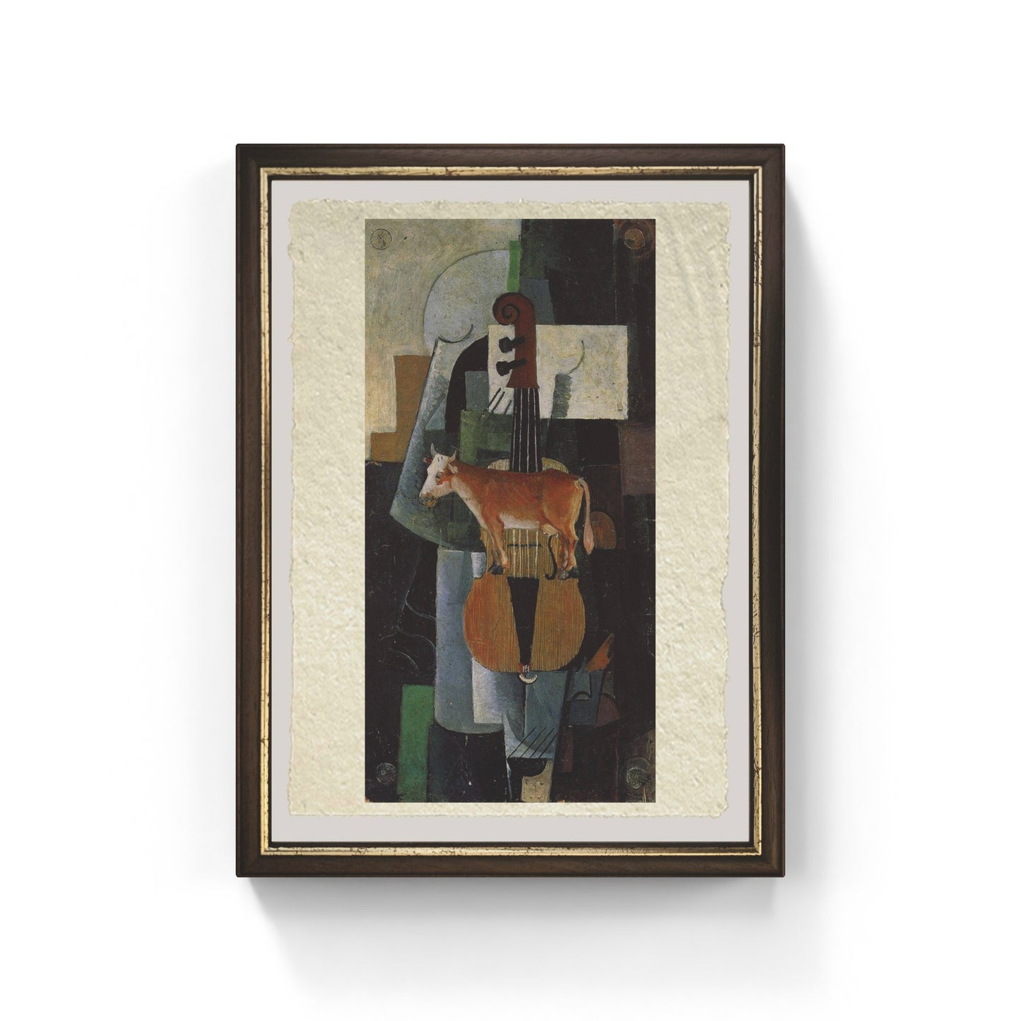 Mucca e violino di Kazmir Malevich su pregiata carta Amalfi