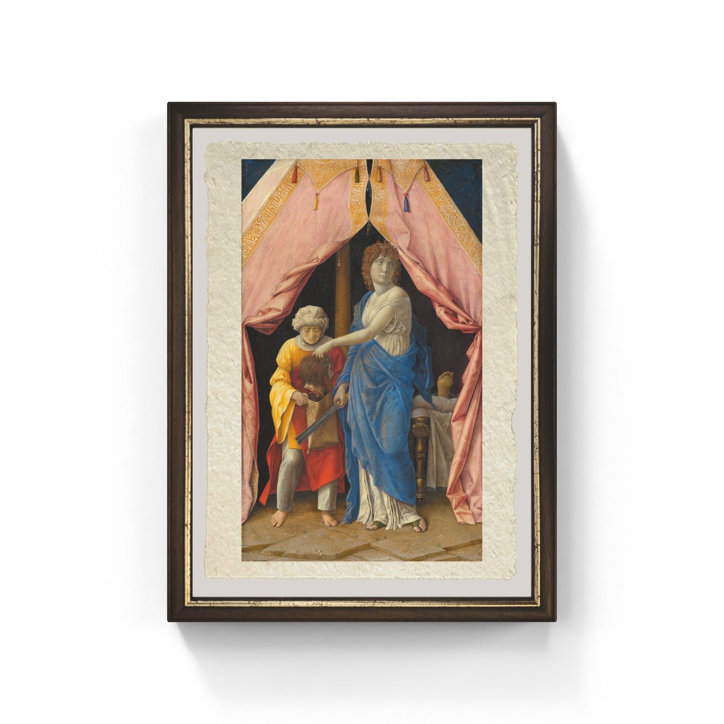 Giuditta e l'ancella con la testa di Oloferne di Andrea Mantegna su pregiata carta Amalfi