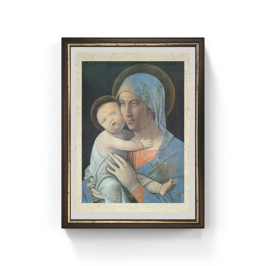 Madonna col Bambino di Andrea Mantegna su pregiata carta Amalfi