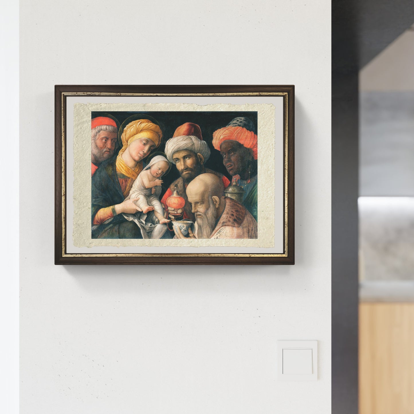 Adorazione dei Magi 1497 di Andrea Mantegna su pregiata carta Amalfi