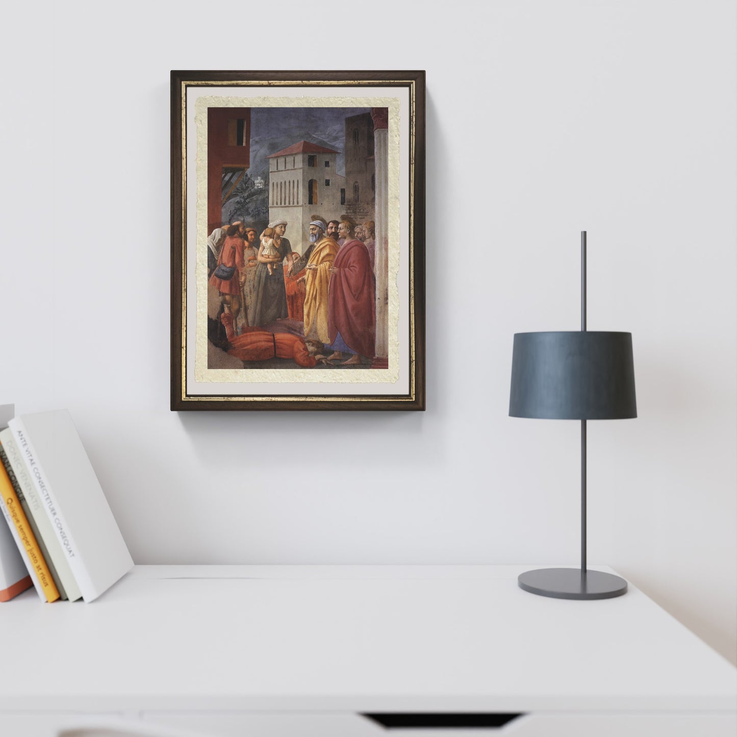 La Distribuzione delle elemosine e morte di Anania di Masaccio su pregiata carta Amalfi