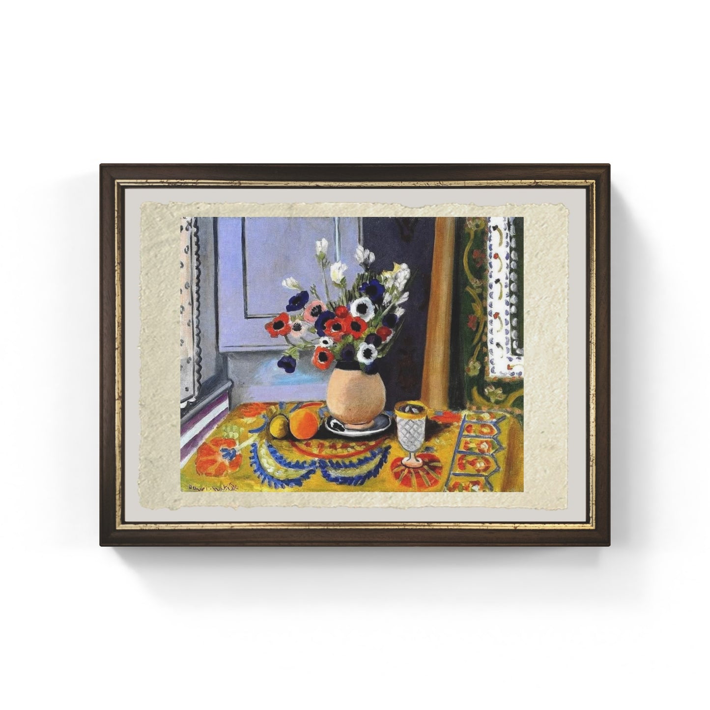 Anemoni in un vaso di terracotta di Henri Matisse su pregiata carta Amalfi