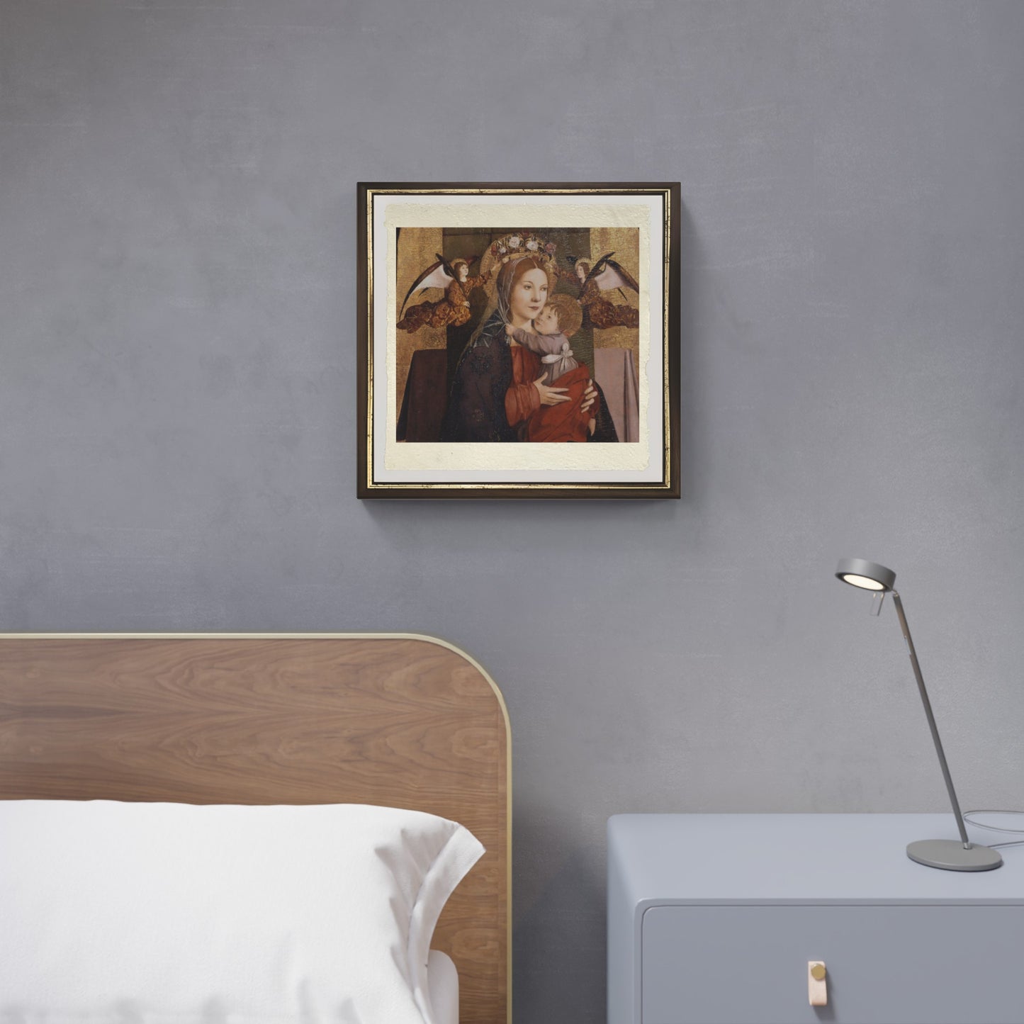 Madonna col Bambino e angeli reggicorona di Antonello da Messina su pregiata carta Amalfi