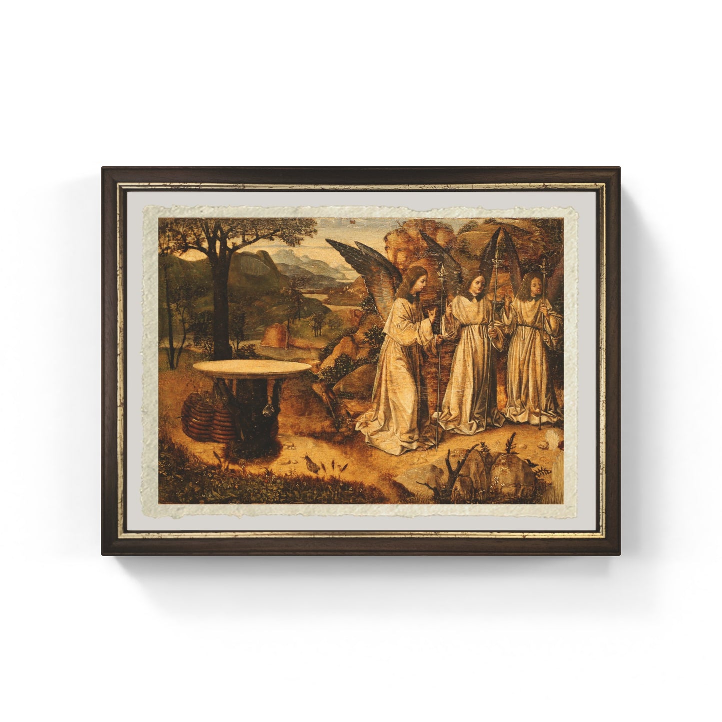 Visita dei tre angeli ad Abramo di Antonello da Messina su pregiata carta Amalfi