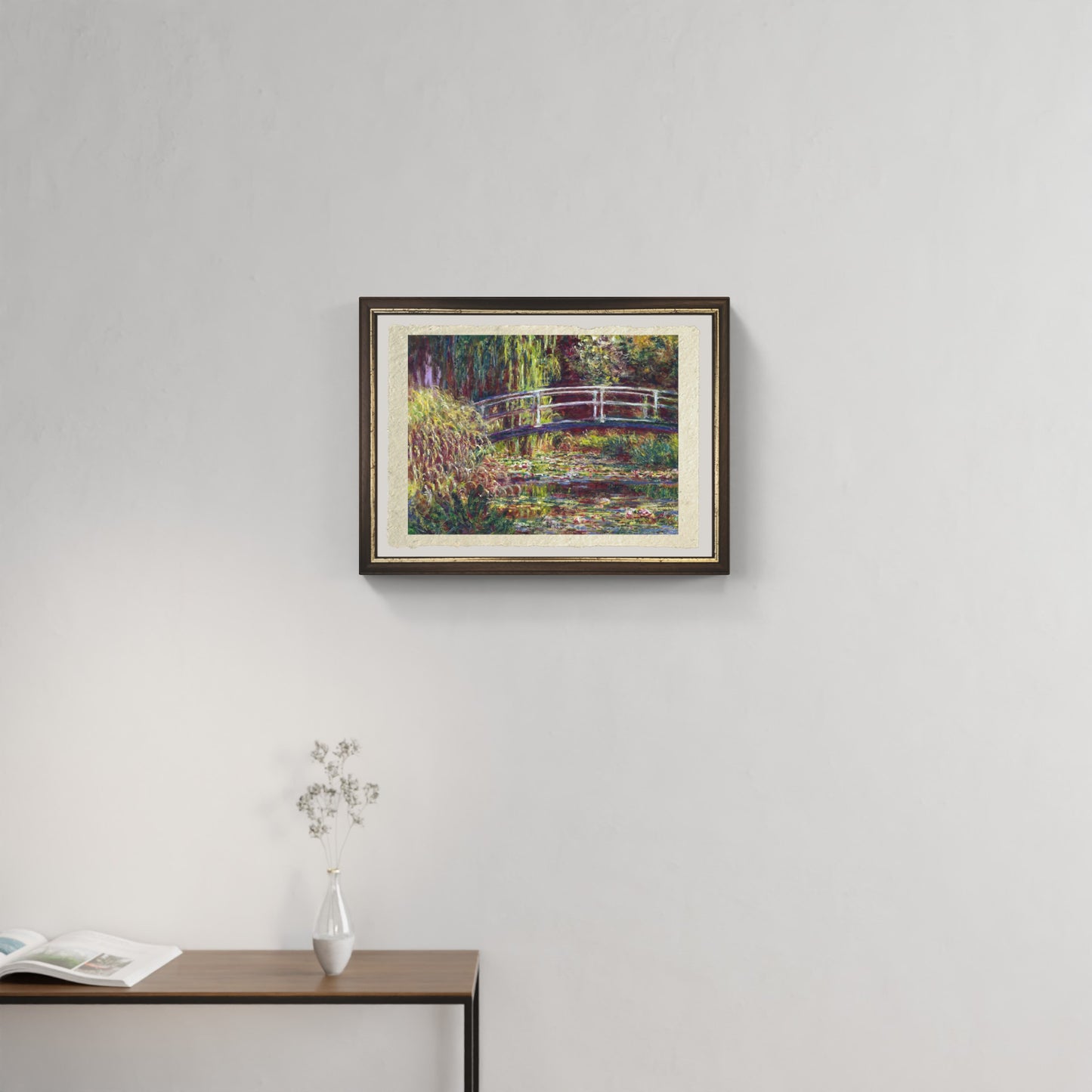 Bridge over a pond of water lilies by Claude Monet on refined Amalfi paper