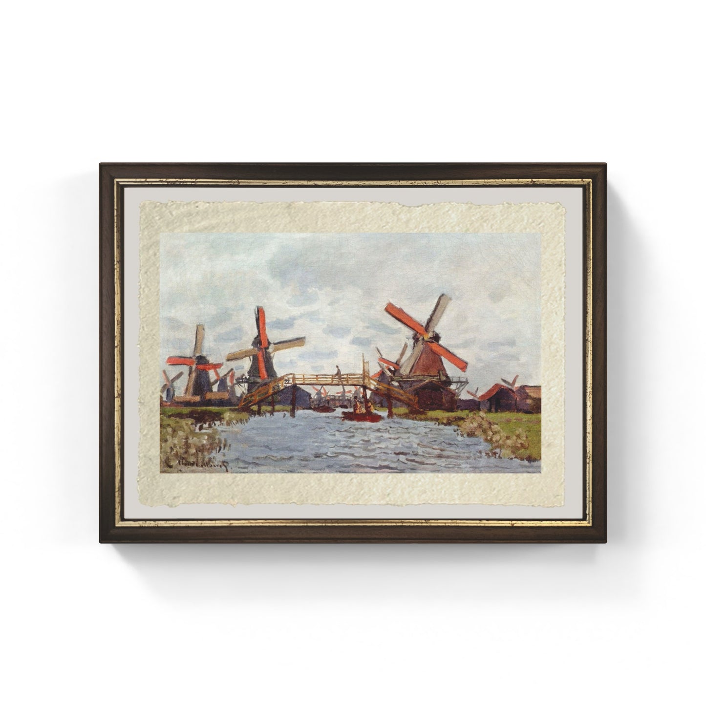 Windmills near Zaandam by Claude Monet on refined Amalfi paper