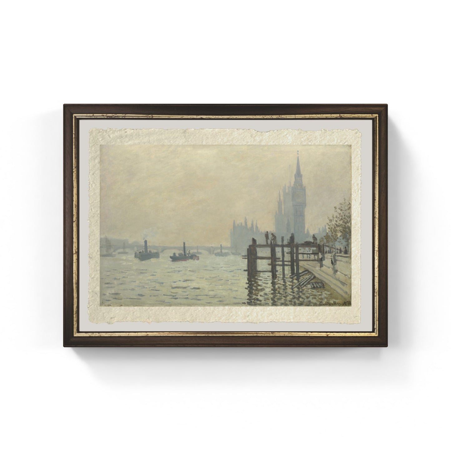 Il Tamigi sotto Westminster di Claude Monet su pregiata carta Amalfi