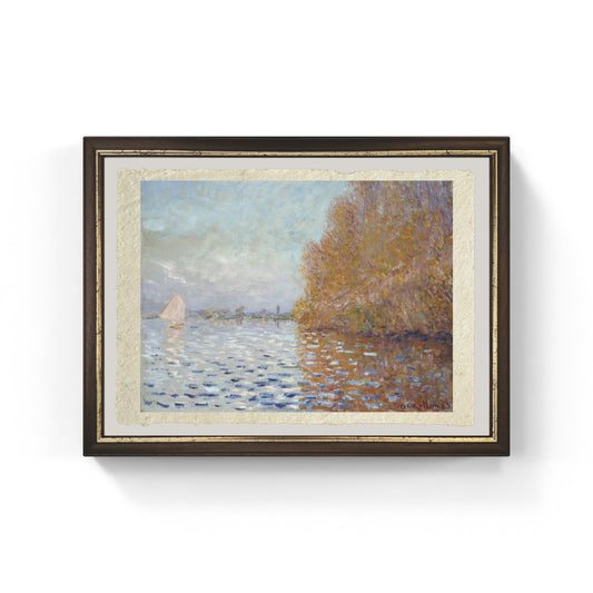 Argenteuil Basin with a Single Sailboat, painting by Claude Monet