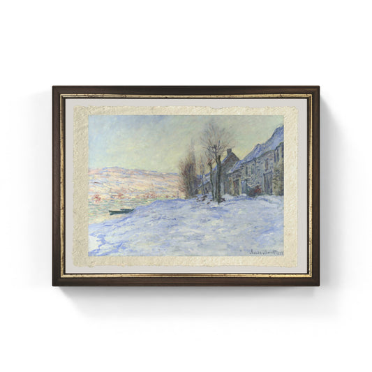 Lavacourt sotto la neve di Claude Monet su pregiata carta Amalfi