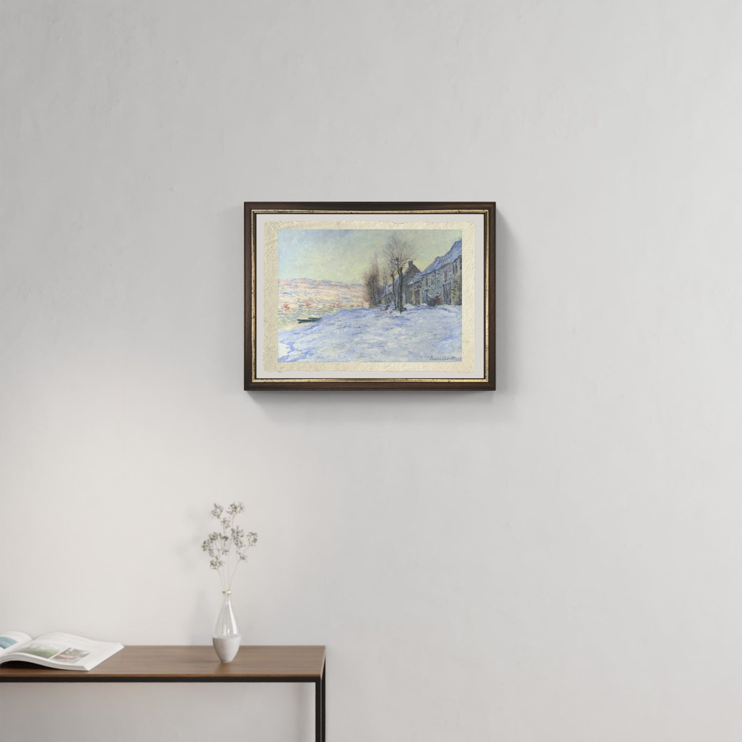 Lavacourt sotto la neve di Claude Monet su pregiata carta Amalfi