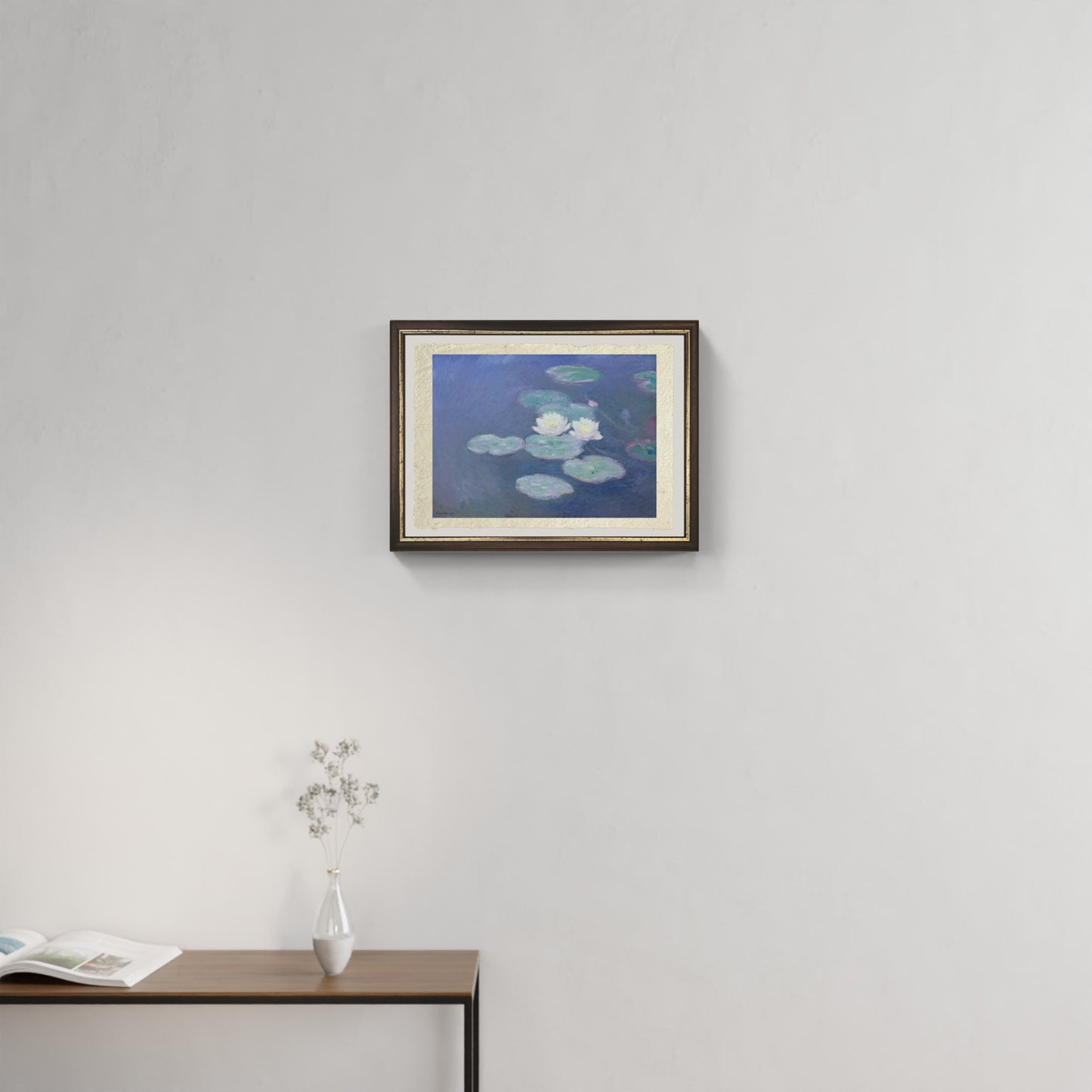 Ninfee bianche di Claude Monet su pregiata carta Amalfi