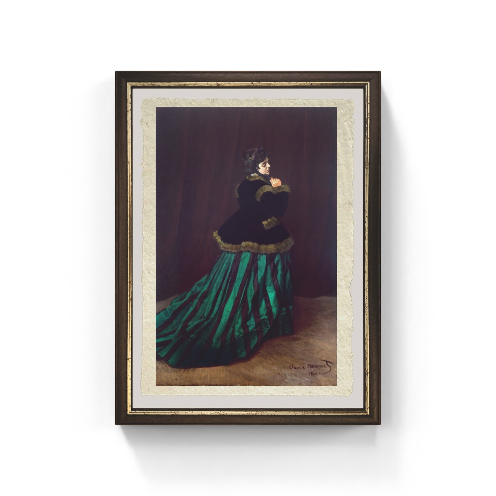 Camille in a Green Dress, painting by Claude Monet – Trizio Editore