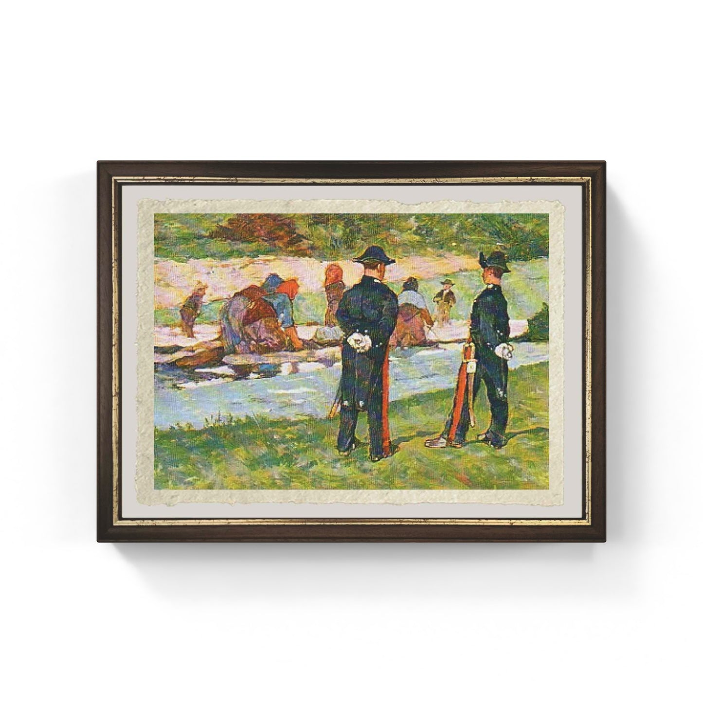 Carabinieri and Washerwomen by Giovanni Fattori