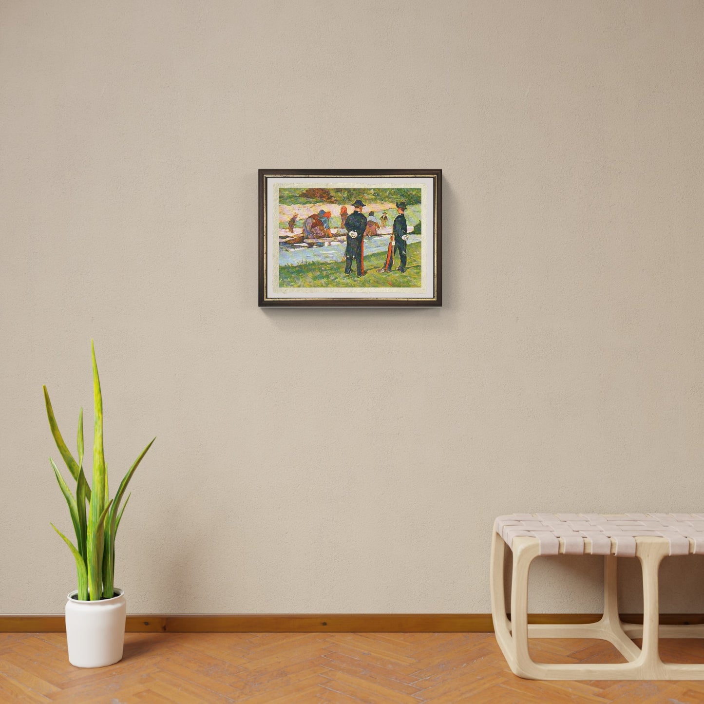 Carabinieri and Washerwomen by Giovanni Fattori