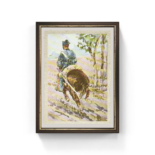 Running Horse with Carabinieri by Giovanni Fattori