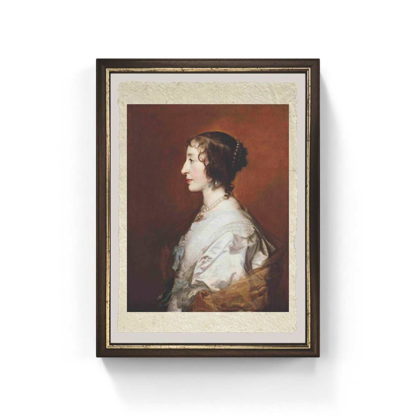 Queen Henrietta Maria (profile) on fine Amalfi paper