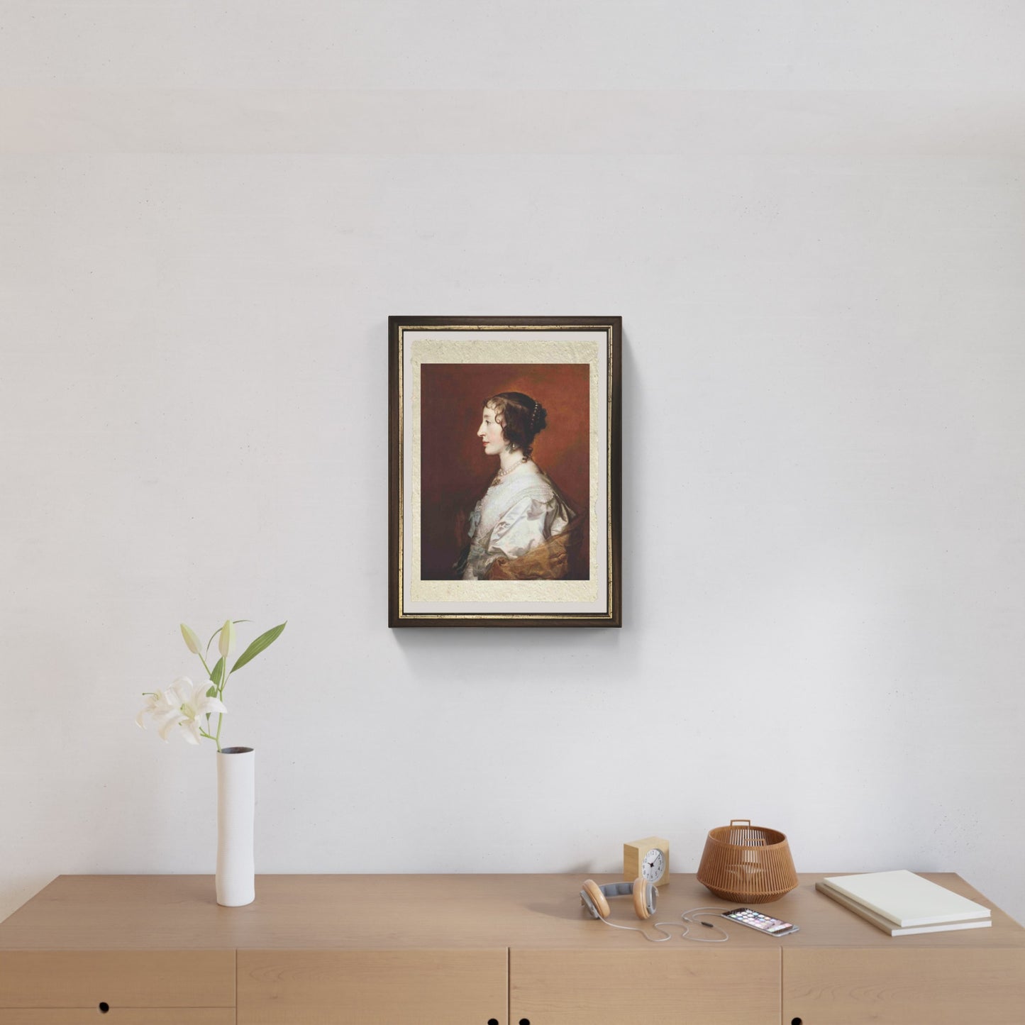 Queen Henrietta Maria (profile) on fine Amalfi paper