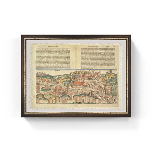 The oldest large-scale view of Rome (1493) on fine Amalfi paper