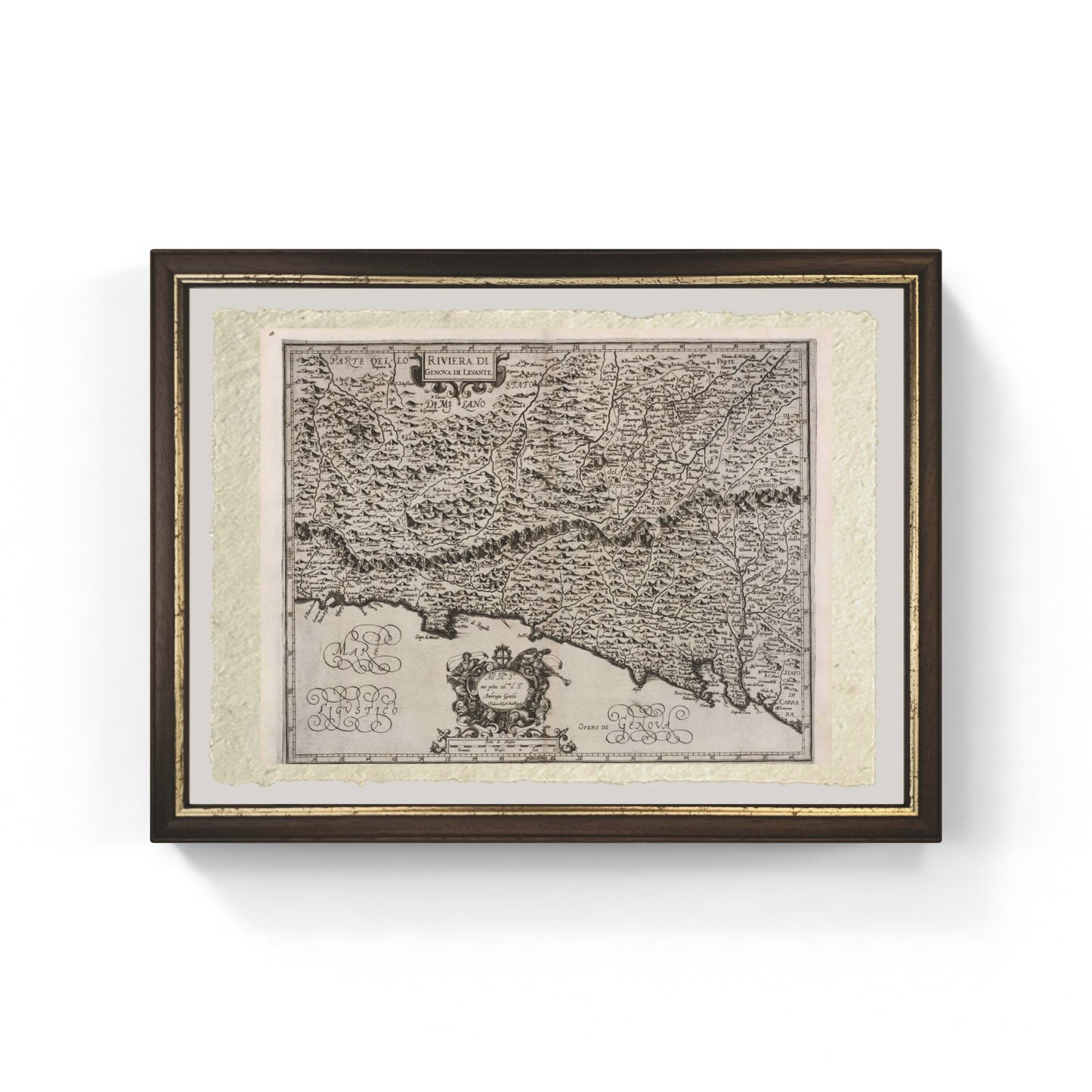 Mappa dell'antica riviera genovese del Levante di Giovanni Antonio Magini