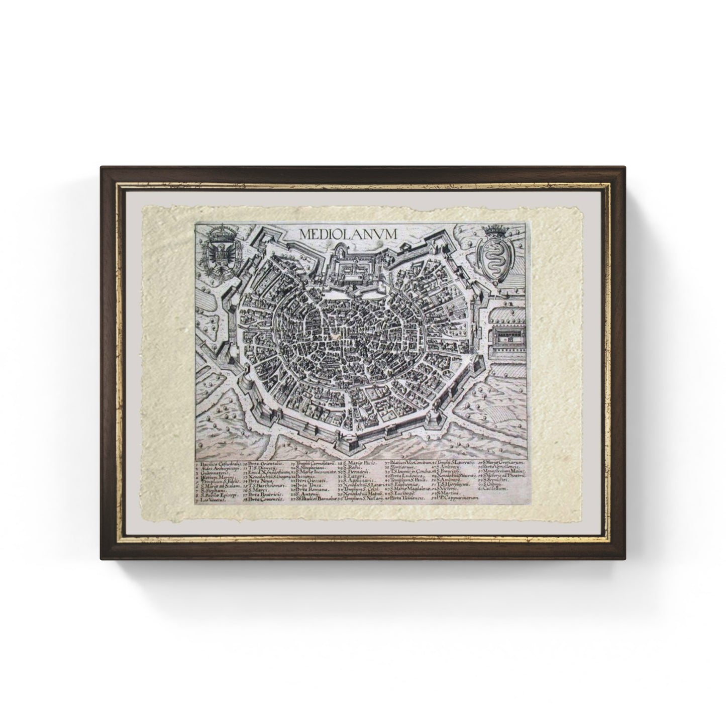 Map of the ancient city of Milan by Johann Heinrich von Pflaumern