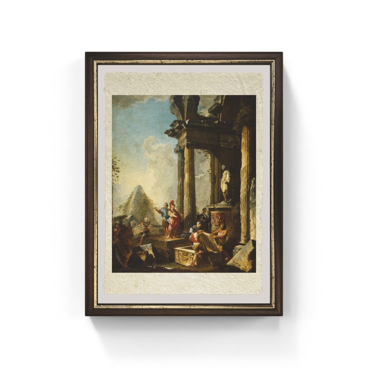 Alessandro Magno alla tomba di Achille, Giovanni Paolo Pannini su pregiata carta Amalfi