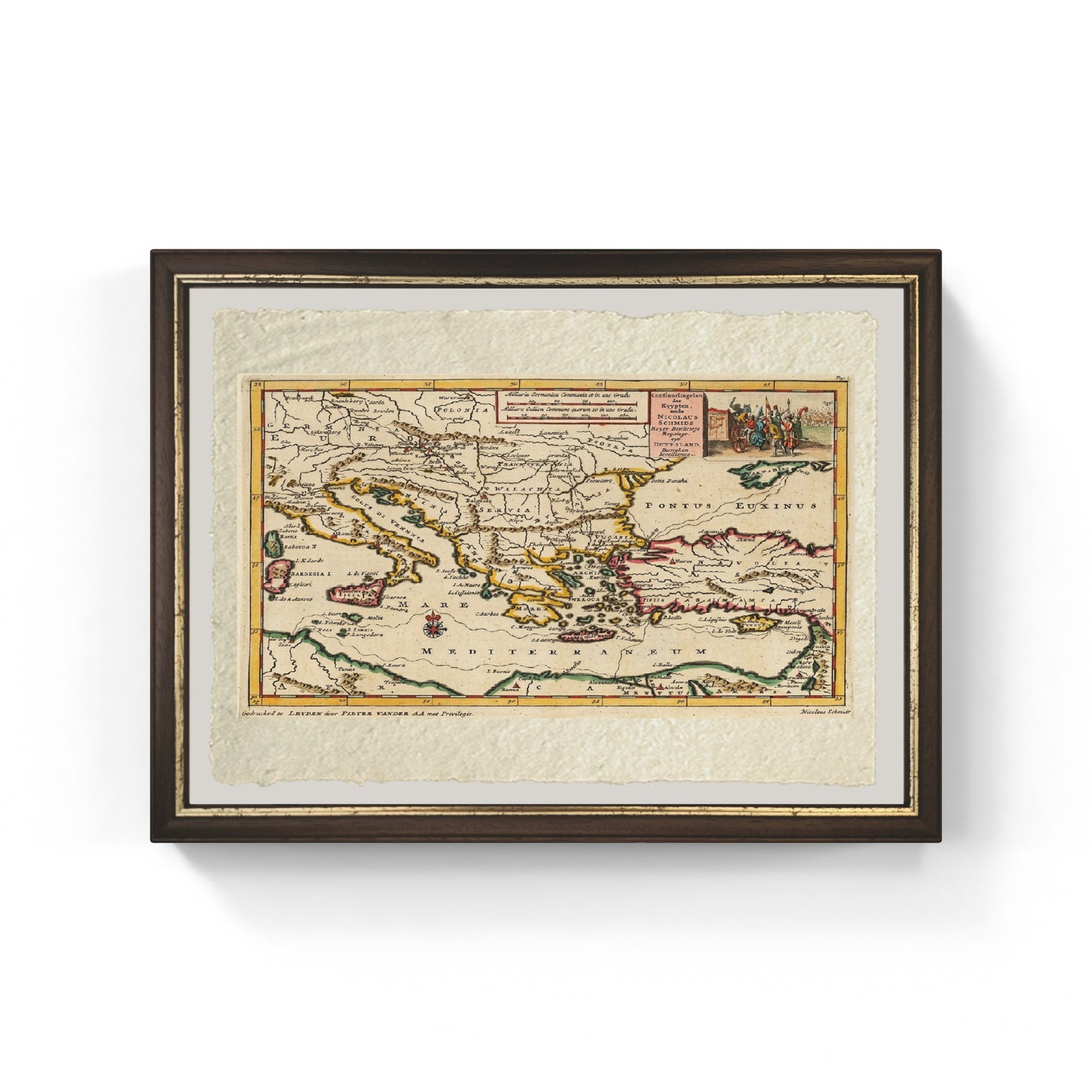 1700 Map of the Eastern Mediterranean by Pieter van der Aa