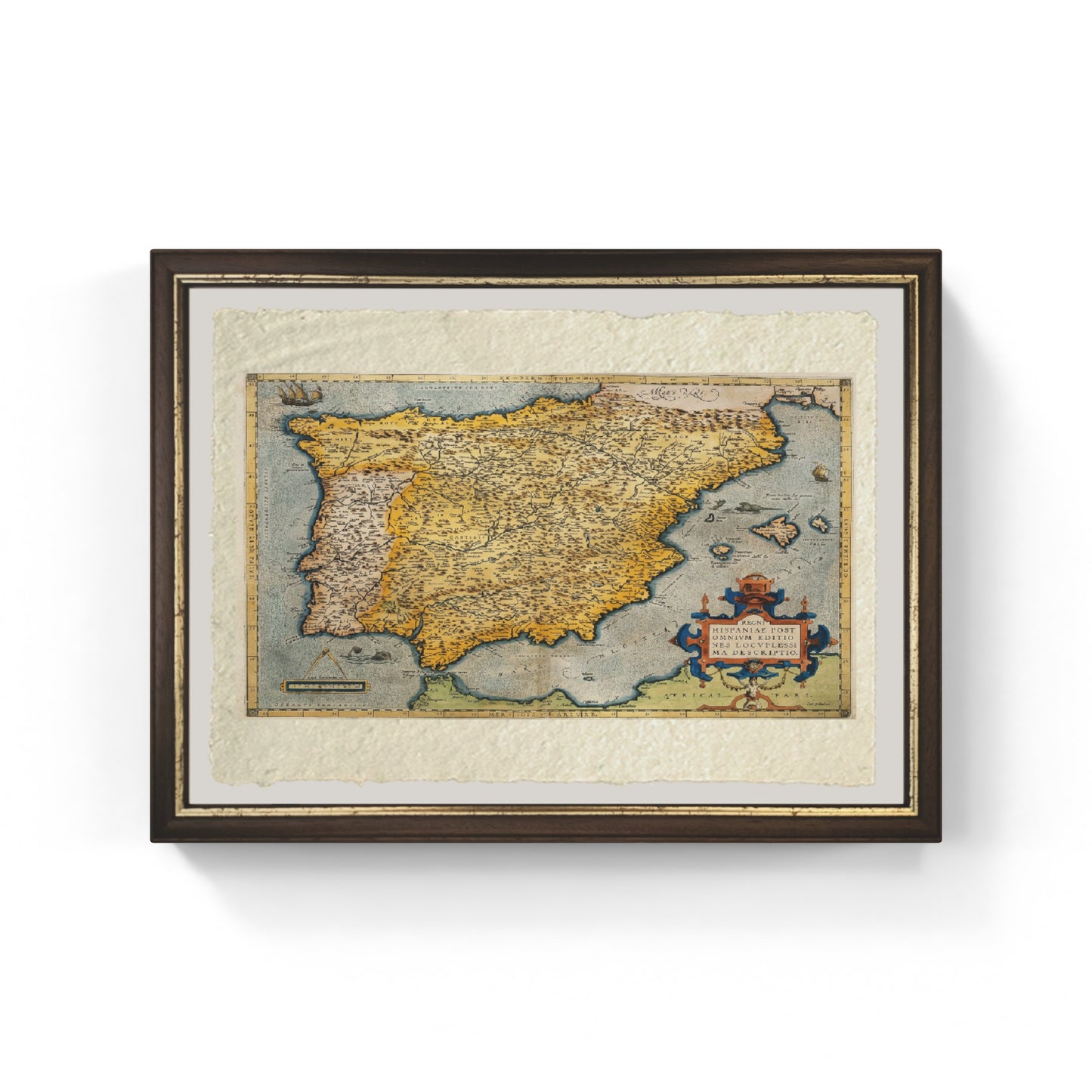 Map of the Iberian Peninsula (Spain) by Abraham Ortelius