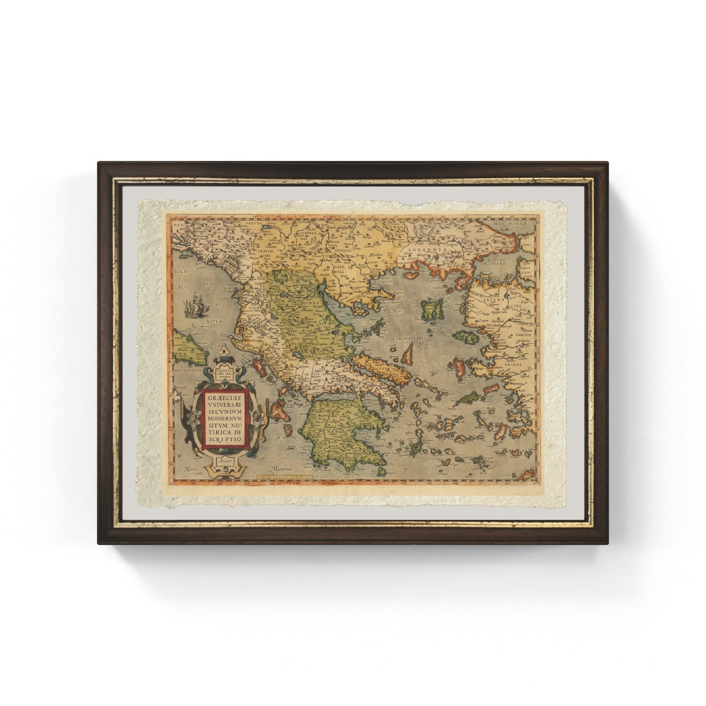 Map of Greece from 1584 by Abraham Ortelius