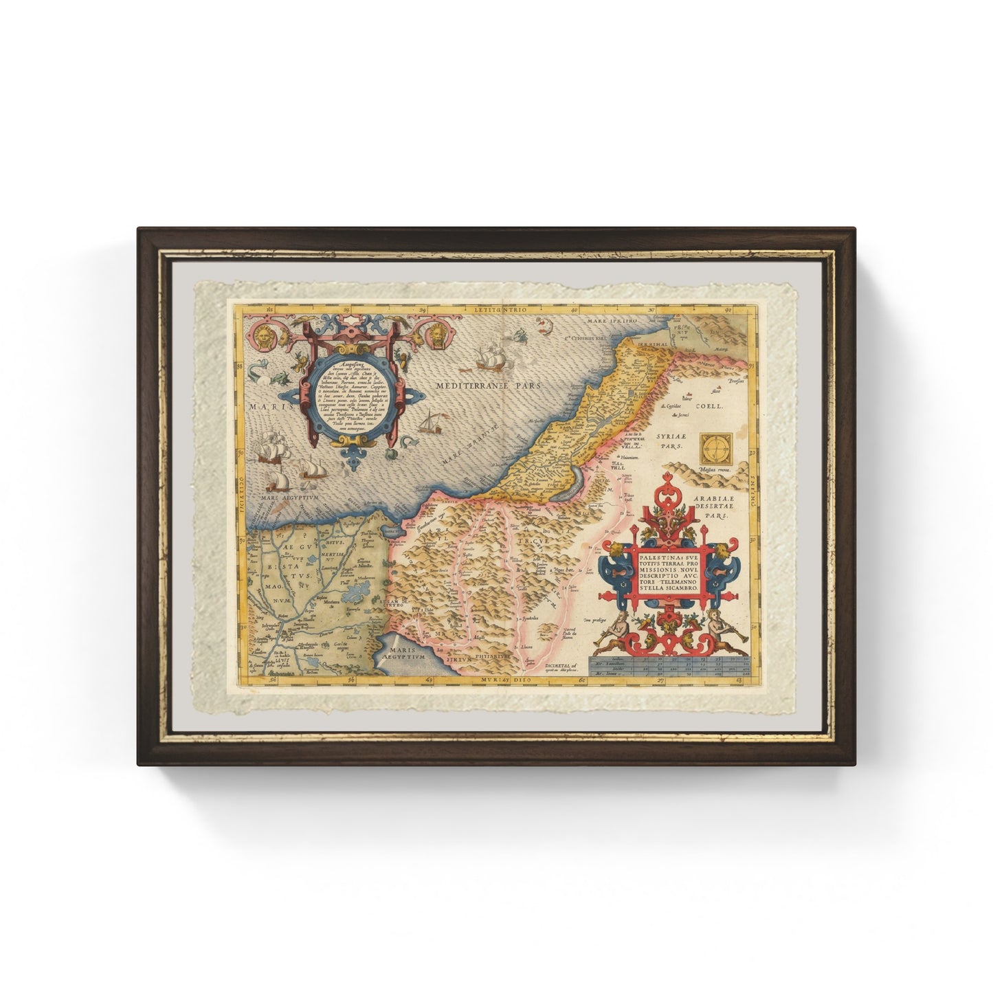1573 map of Palestine by Abraham Ortelius