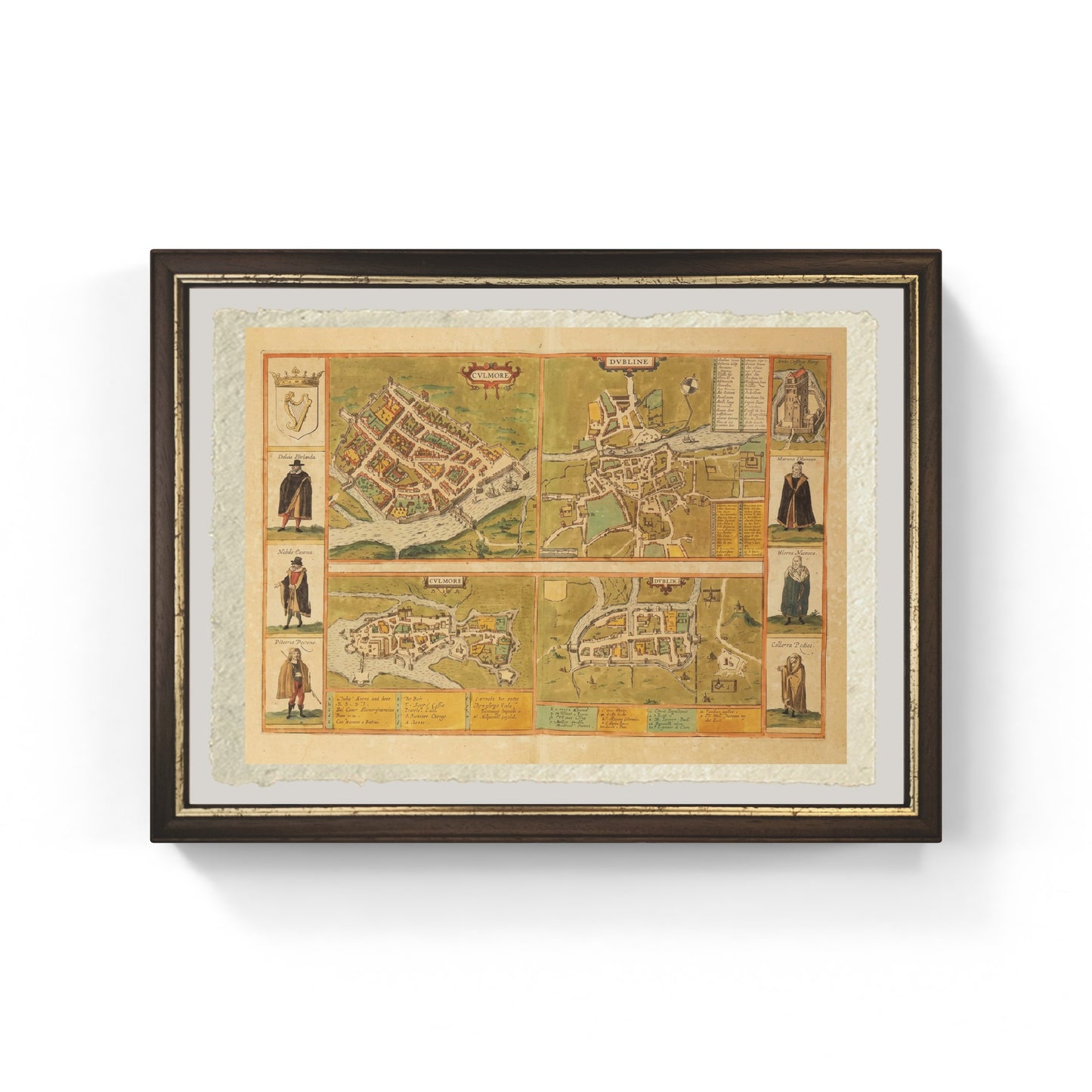 Map of Galway, Dublin - Georg Braun