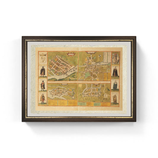 Map of Galway, Dublin - Georg Braun