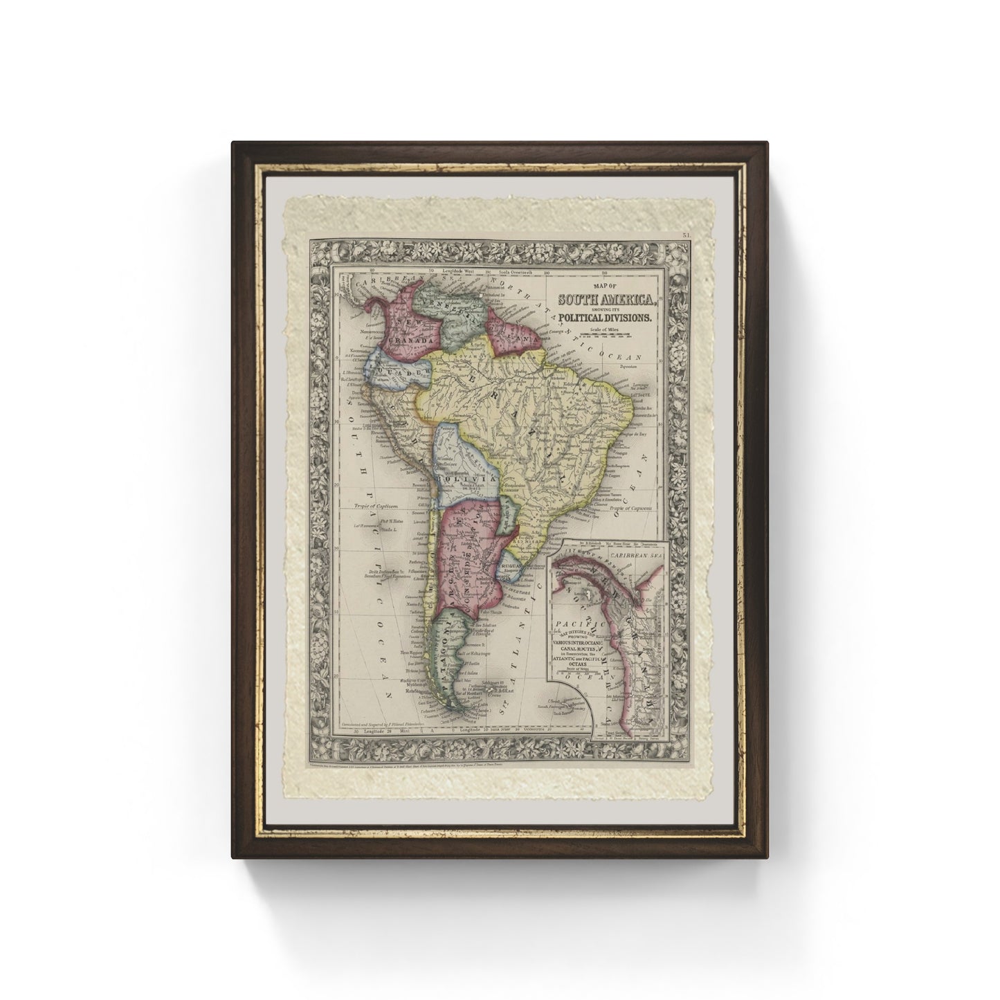 Map of South America, 1863 - Samuel Augustus Mitchell
