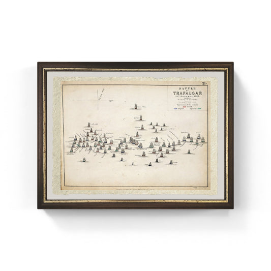Mappa della Battaglia di Trafalgar 1848 - Alexander Keith Johnston