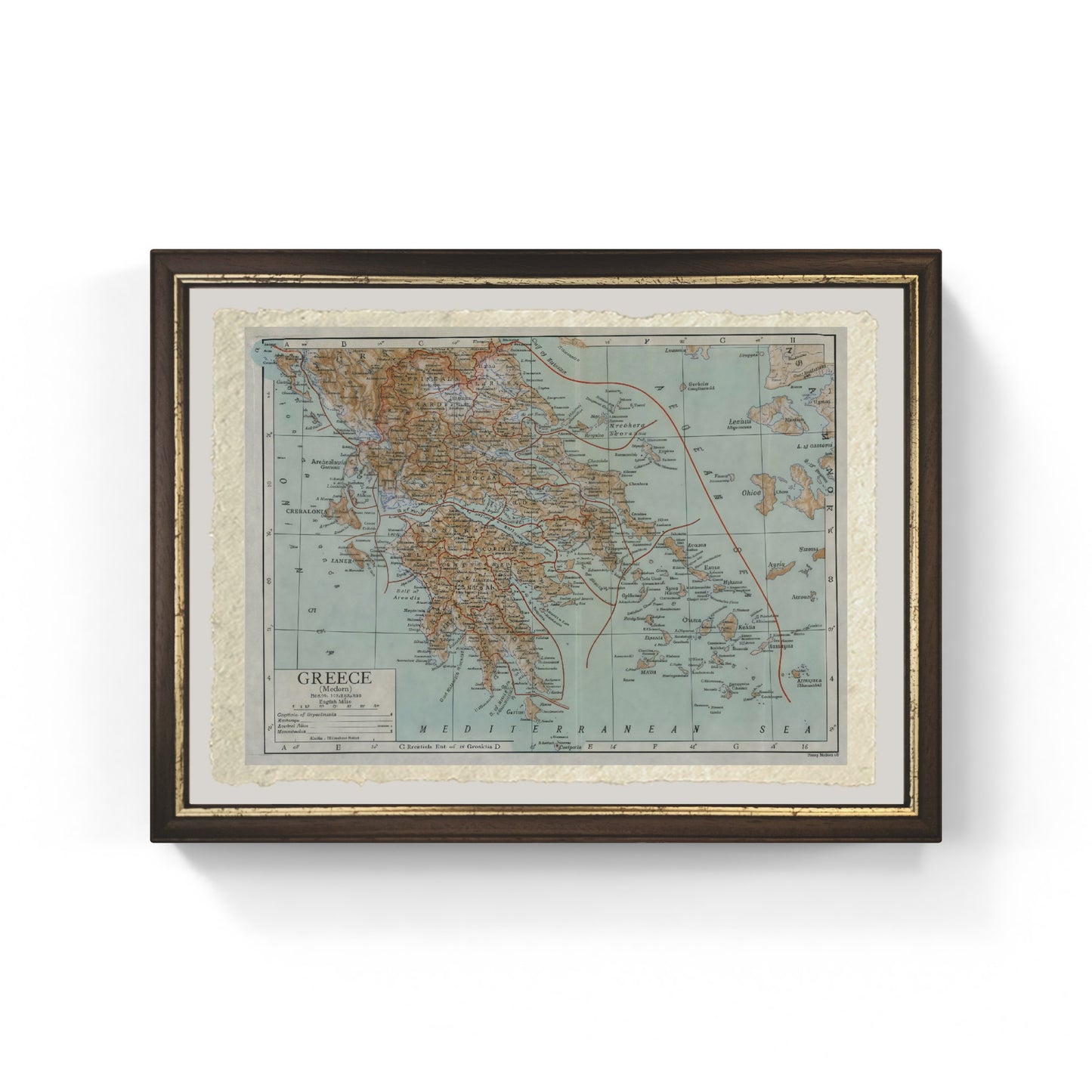 Map of modern Greece, 1910 - Emery Walker