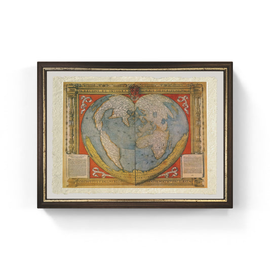World map in the shape of a heart - Oronce Fine