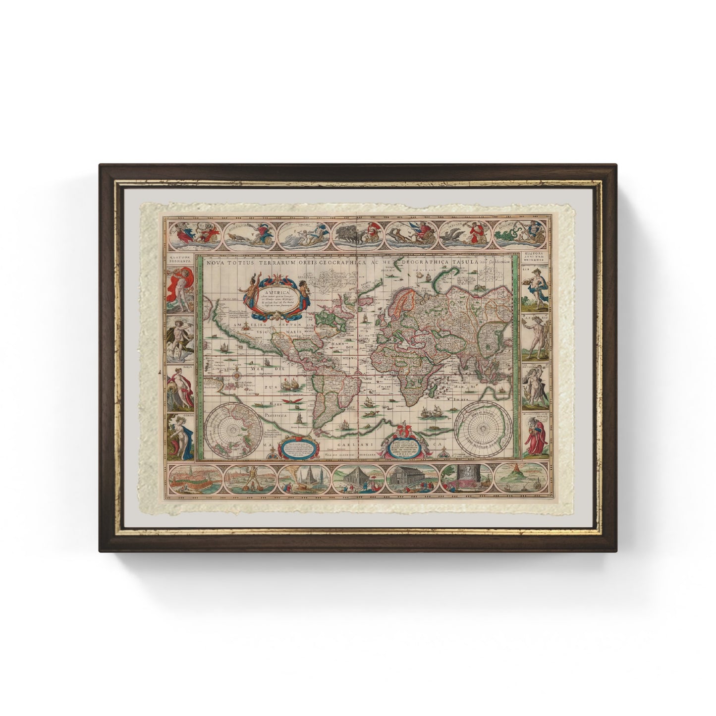 Mappa del mondo nel 1635