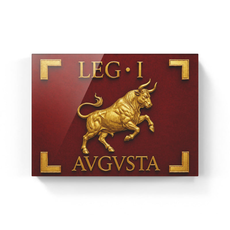Vessillo romano della Legio I Augusta, riproduzione su tela con cornice in legno - Trizio Editore
