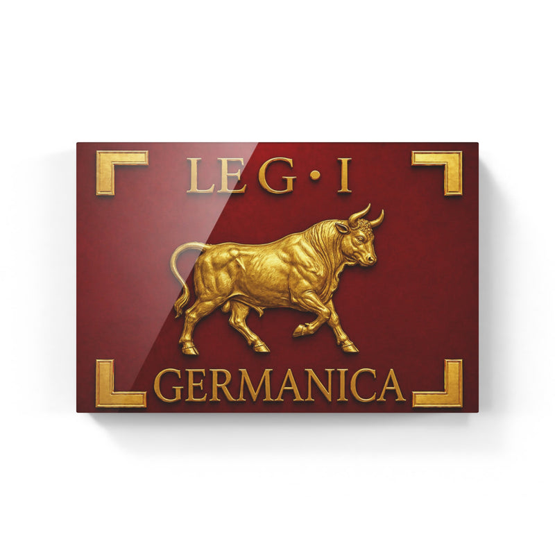 Vessillo romano della Legio I Germanica, riproduzione su tela con cornice in legno - Trizio Editore