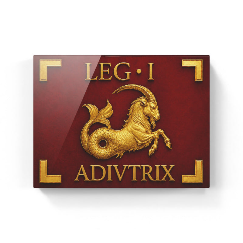 Vessillo romano della Legio I Adiutrix, riproduzione su tela con cornice in legno - Trizio Editore
