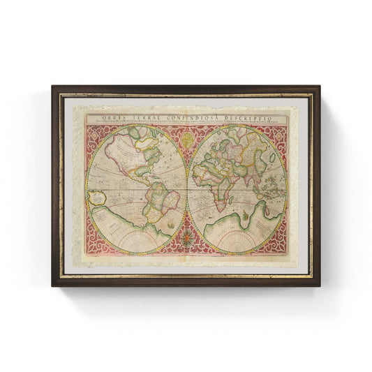 Double Hemisphere Map of the World, 1587 - Gerardus Mercator