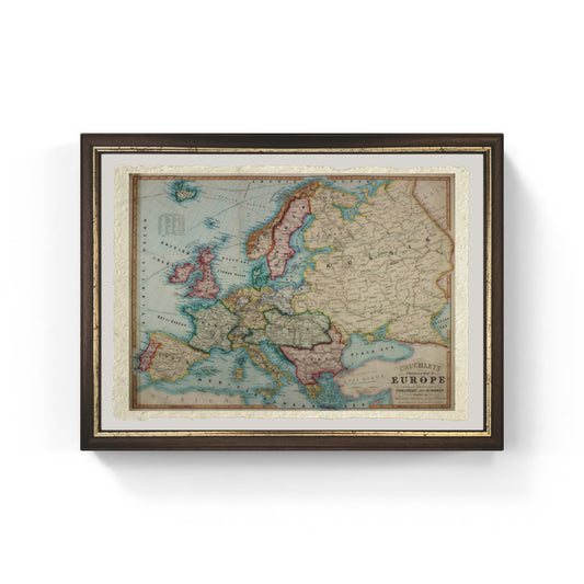 Colored map of 19th-century Europe