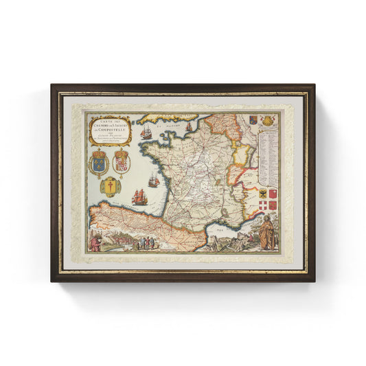 Map of the Routes of St. James of Compostela 1648 - D. Serveaux