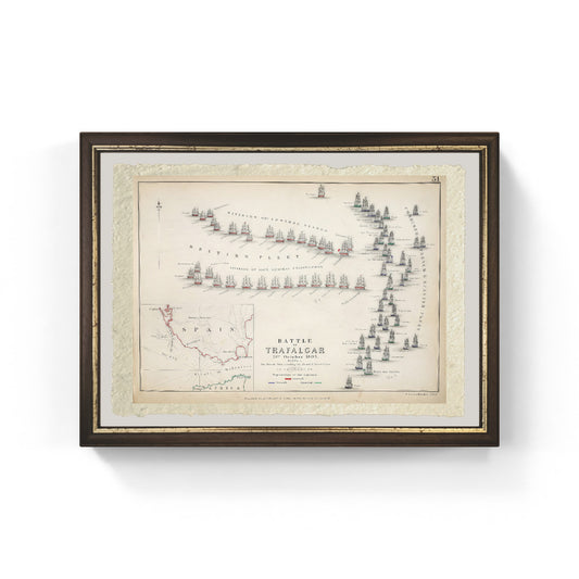 Mappa della Battaglia di Trafalgar - Alexander Keith Johnston