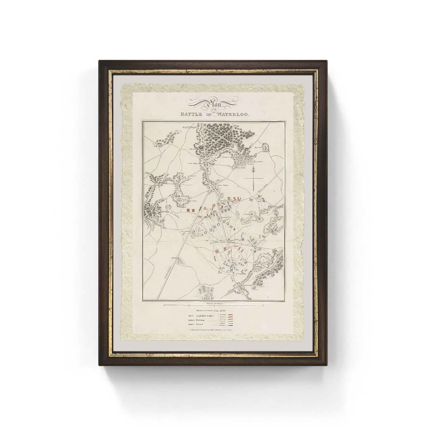 Mappa della battaglia di Waterloo di Thomas Kelly
