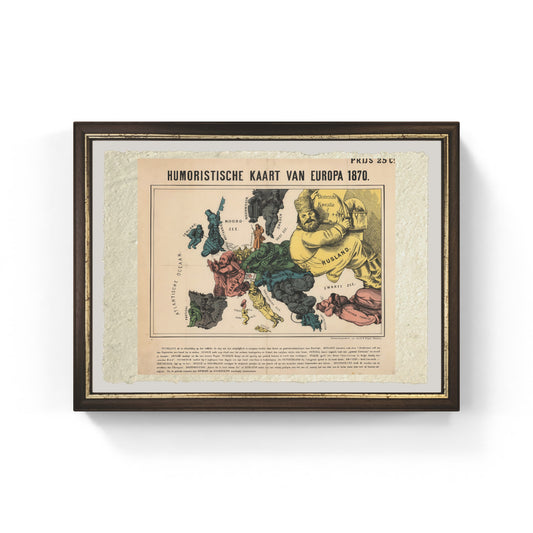 Dutch edition of a rare German caricature map of Europe during the Franco-Prussian War by Arnold Neumann