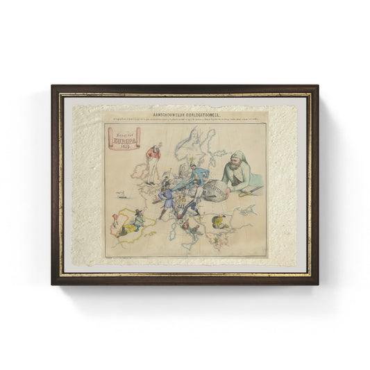 Dutch caricature map of Europe during the Franco-Austrian War by Jan van Brederode