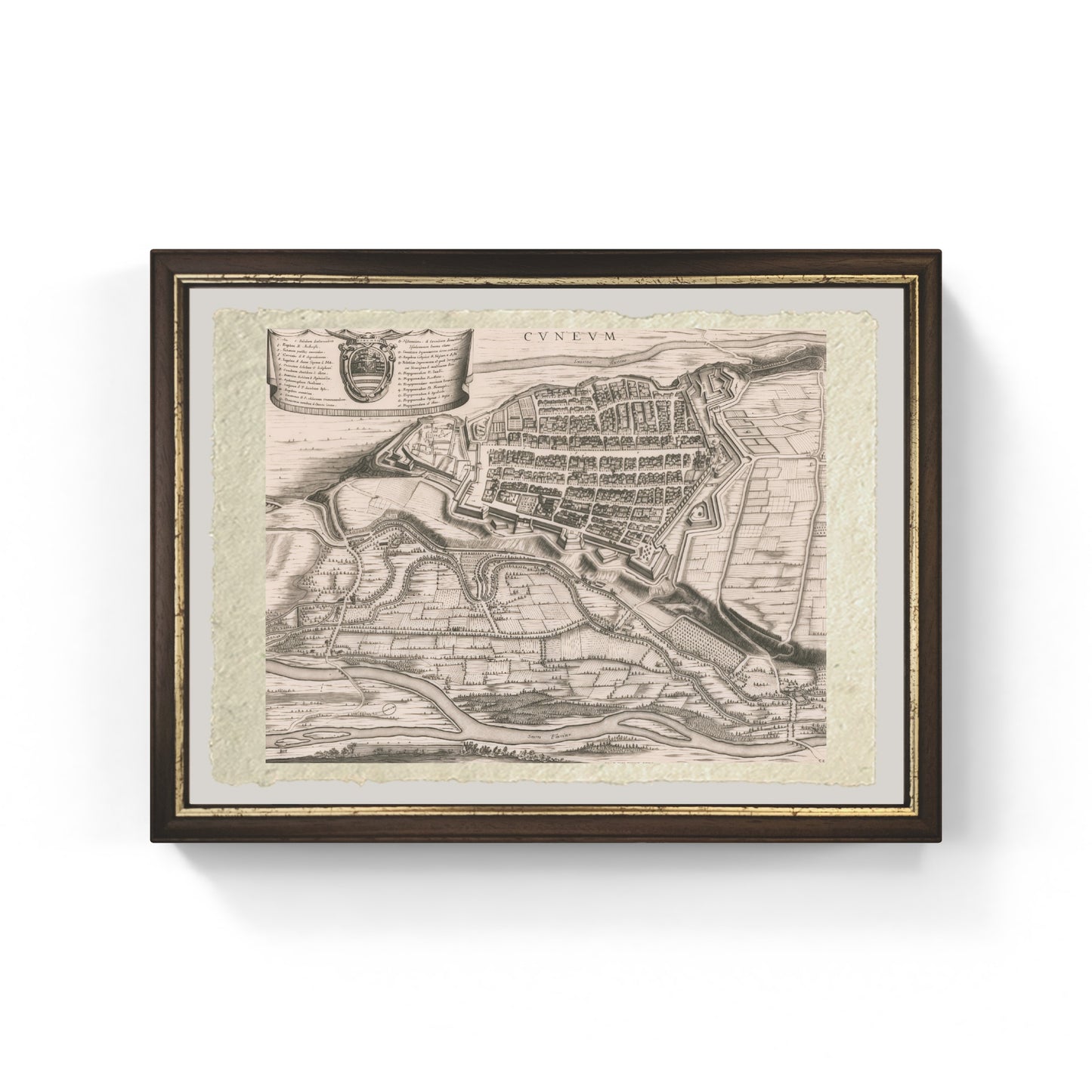 Map of the ancient city of Cuneo by Johannes and Cornelis Blaeu