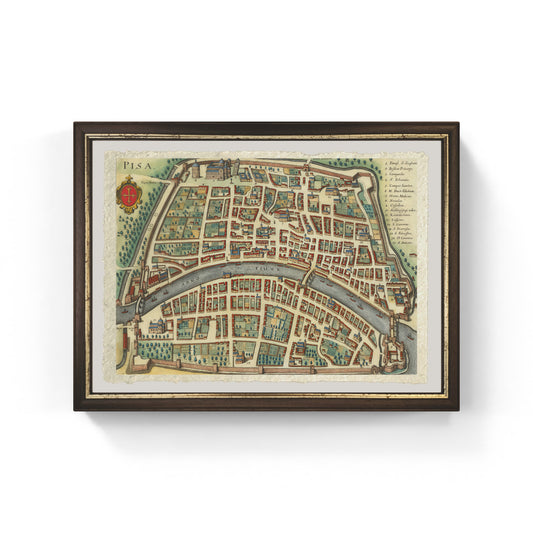 Map of the Ancient City of Pisa by Matthäus Merian