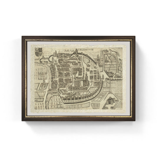 Map of the ancient city of Trento by Pietro Bertelli